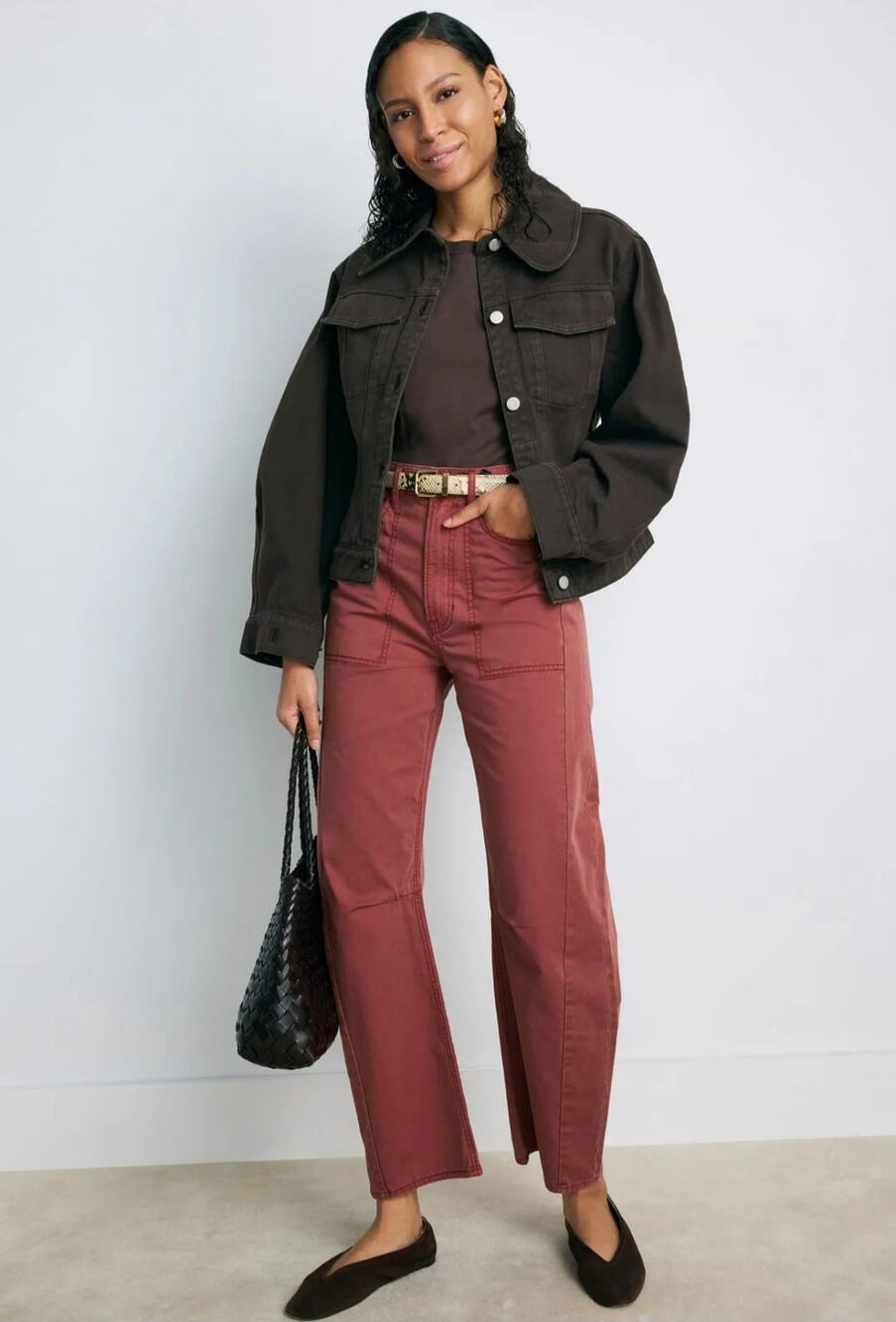 Veronica Beard Sloan High Rise Barrel Leg Pants Women Size 29